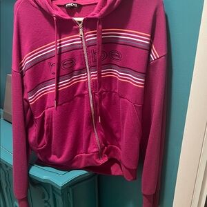 Bebe Fuchsia Striped Hoodie